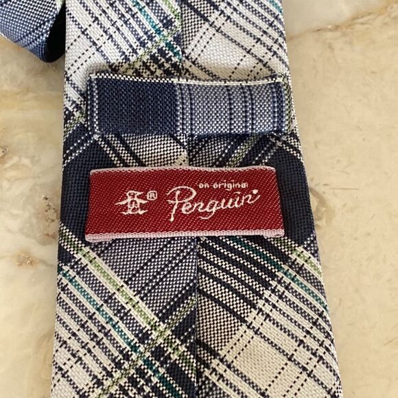 Original Penguin 100% Silk Plaid Tie - Picture 4 of 7